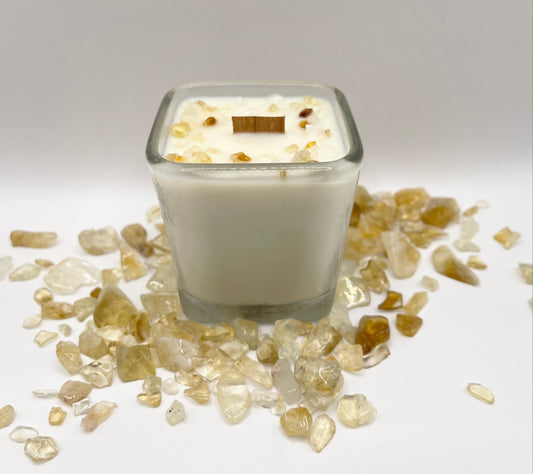 Citrine Sparkle Energy Crystal Candle