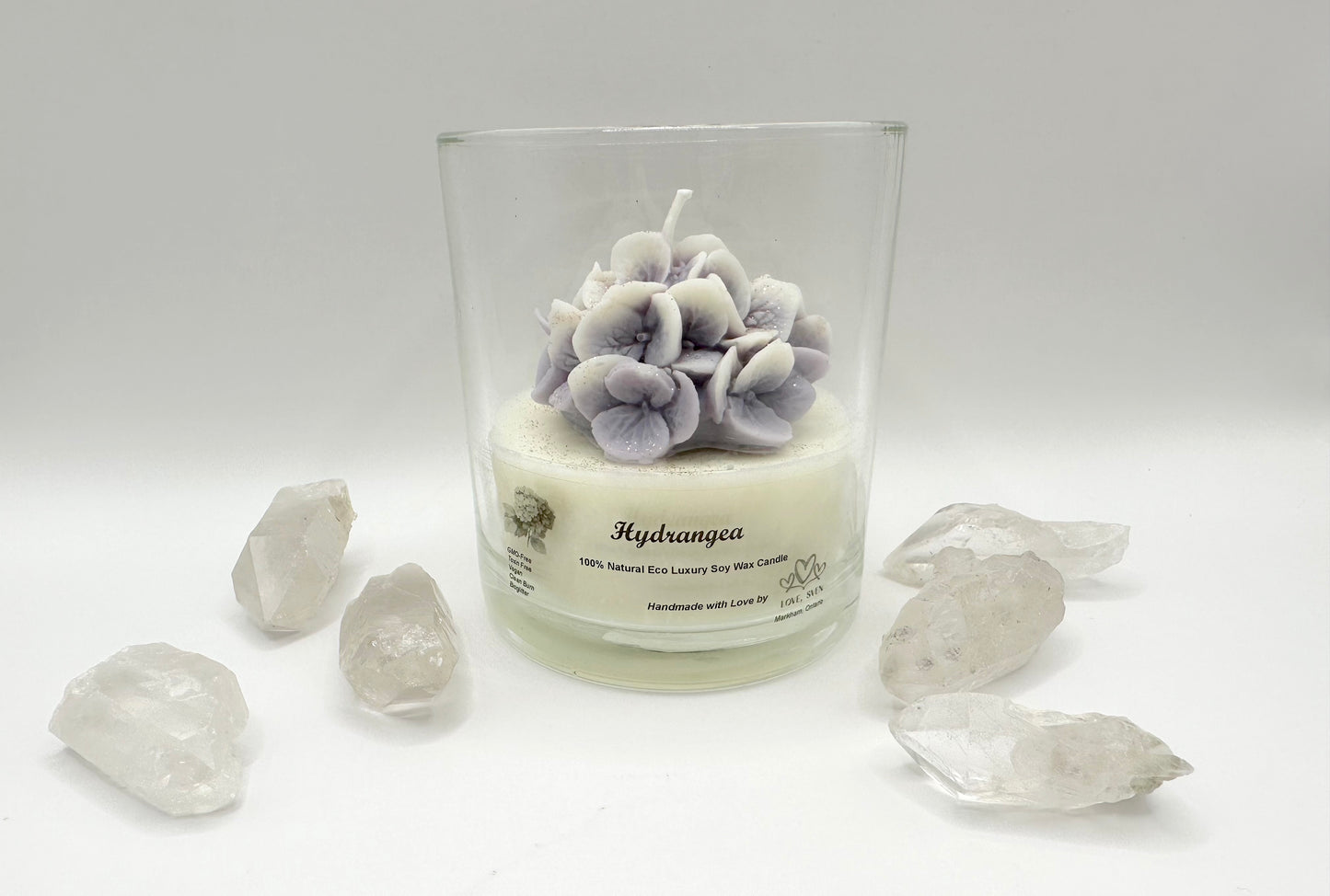 Glimmering Hydrangea Natural Soy Wax Container Candle