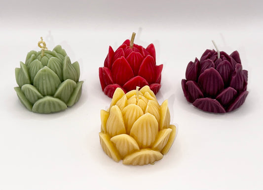 Lotus Flower Beeswax Pillar