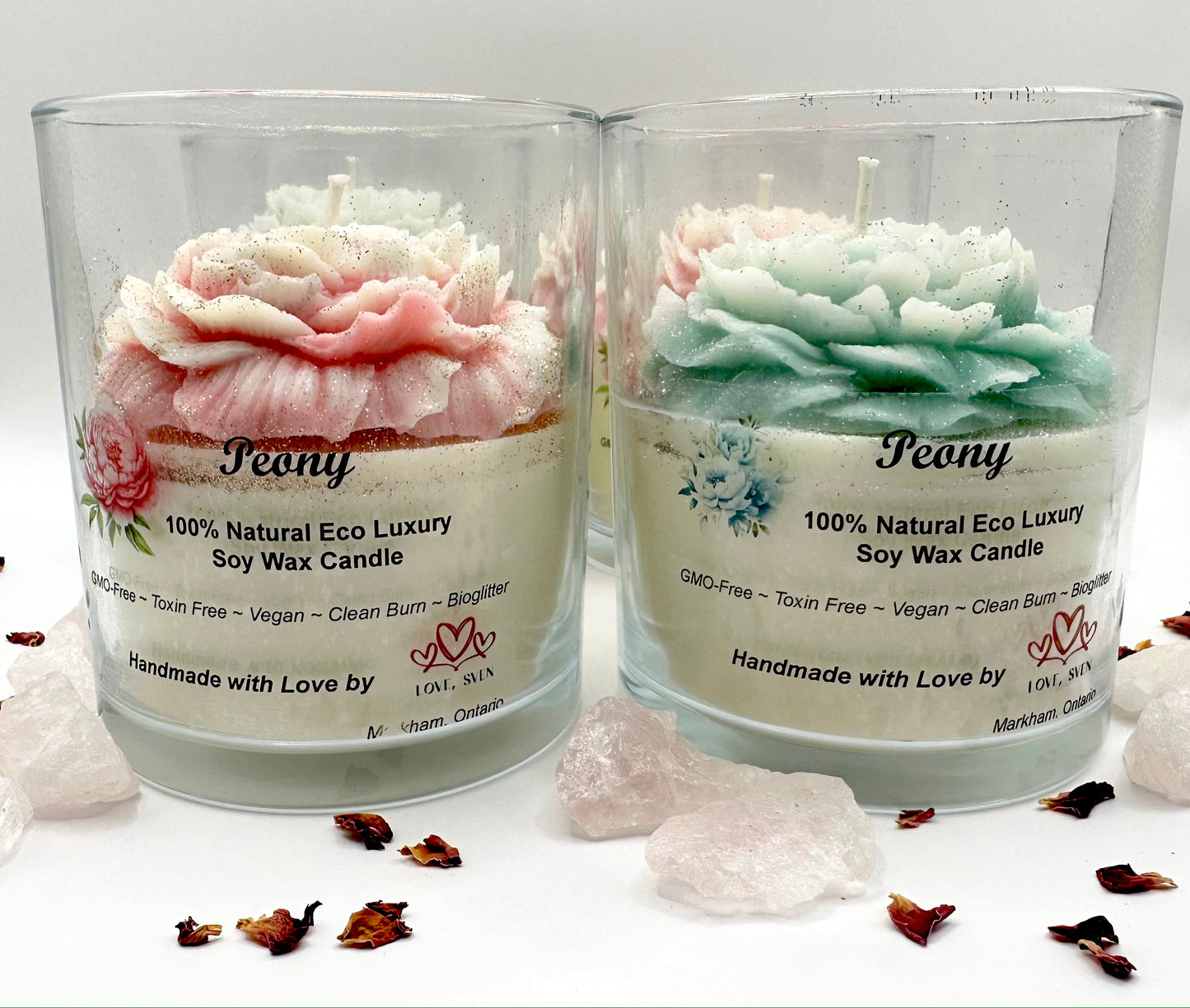 Shimmering Peony Natural Soy Wax Container Candle