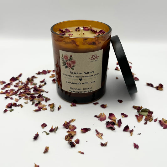 Roses & Nature All Natural Premium Beeswax Candle