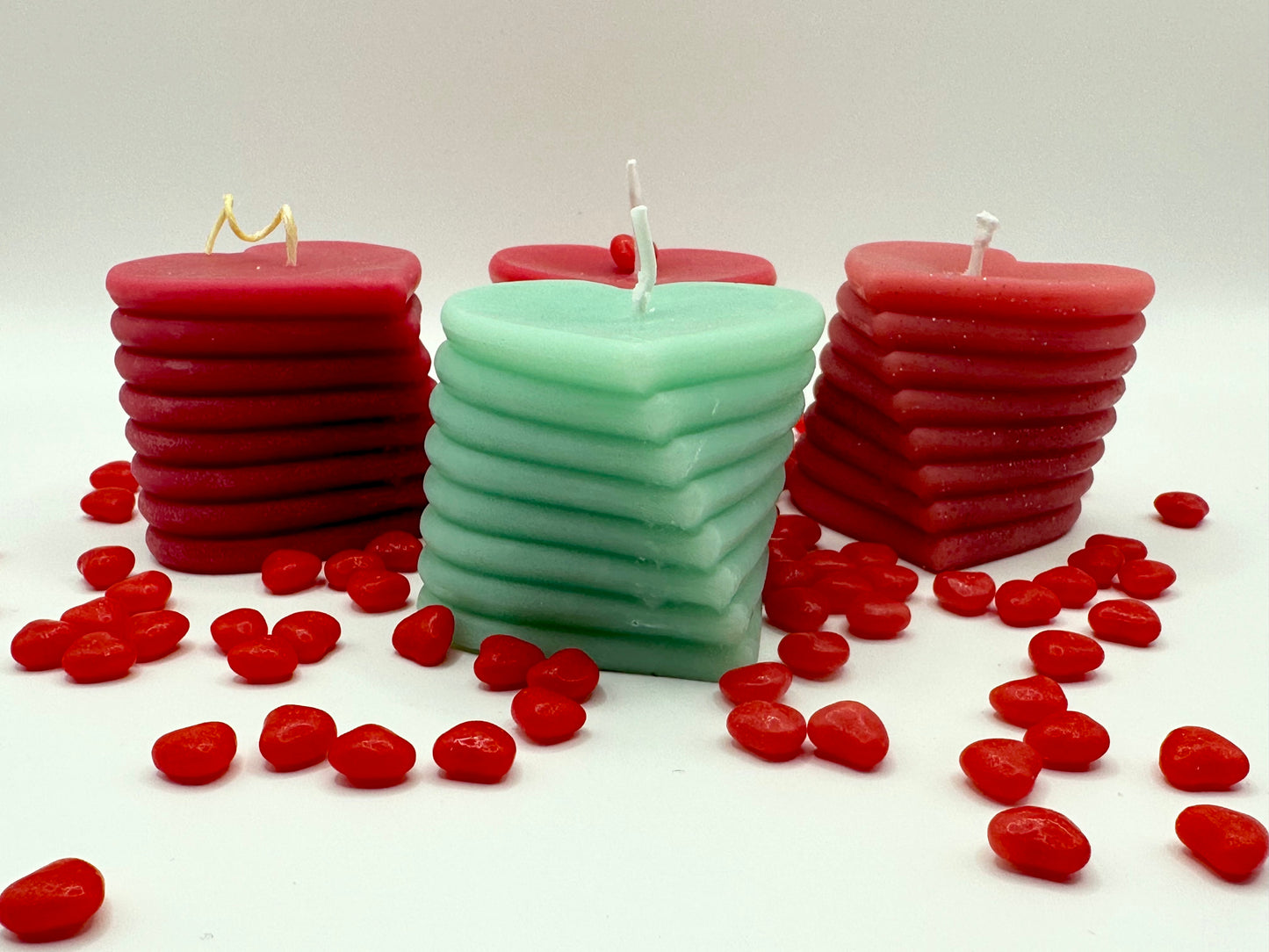 Mini slanted heart stand - Natural Soy Wax